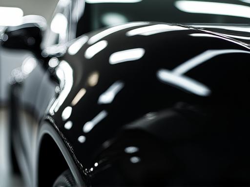 Coche de lujo tras un detallado, con acabado brillante